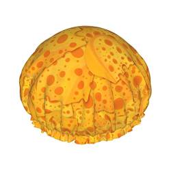 Gelbes Käsemuster Duschhaube, Nachtmütze, doppellagig, wasserdicht, elastisch, Badekappe, wiederverwendbar, Bade-Haarkappe von PanaRL