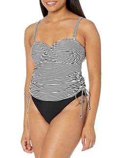 Panache Damen Anya Stripe Tankini, Mehrfarbig (Black/White), 75FF (Herstellergröße: 34FF) von Panache