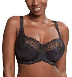 Panache Damen Clara Balconnet Spitzen Balconette-BH, Schwarz Anthrazit, 90E von Panache