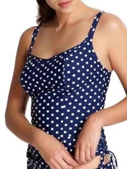 Panache Swim Anya Spot Tankini Top E-H Cup Navy Ivory 36GG von Panache