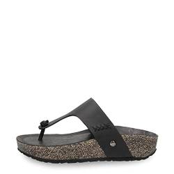 Panama Jack Damen Flip Flops Leder Quinoa Basics, Frauen Zehentrenner,Ohne Verschluss,sommer,strand,zehenstegsandalen,Schwarz,42 EU / 9 UK von Panama Jack