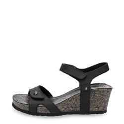 Panama Jack Damen Julia Basics Offene Sandalen mit Keilabsatz, Schwarz (Black), 37 EU von Panama Jack