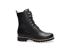 Panama Jack Damen Schnürstiefeletten Fara Igloo Trav, Frauen Stiefeletten,Lammfell,Reißverschluss,Bootee,Booties,halbstiefel,Schwarz,39 EU / 6 UK von Panama Jack