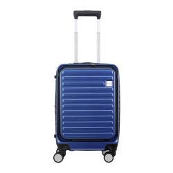 Panana Handgepäckkoffer, 50,8 cm, erweiterbarer 4-Rad-Kabinengepäck-Koffer, ABS+PC, Hartschalen-Spinner-Trolley für leichtes Gepäck mit TSA-Schlössern, Blau, 20 inch, Modern von Panana