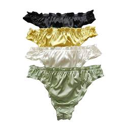 Panasilk 4 Stück Herren Seidenhöschen Tangas Sissy Panties Bikini Slips Crossdress Dessous, mehrfarbig, L von Panasilk