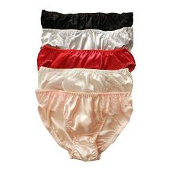 Panasilk Damen-Bikini-Slip, Seide, 5 Paar Gr. 46, mehrfarbig von Panasilk