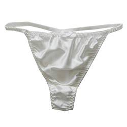 Panasilk Damen-Stringtanga, Seide, Größe S, M, L, XL, 2XL, weiß, 42 von Panasilk