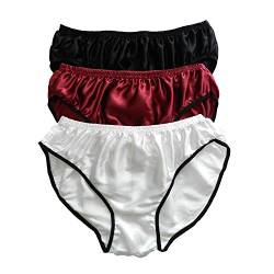 Panasilk Herren 100% Seide Bikini Unterwäsche Slip 3 Paar in einem Sparpack Gr. XXL, mehrfarbig von Panasilk