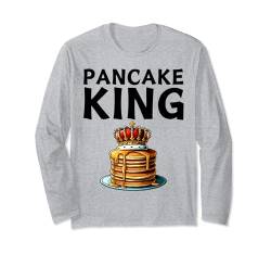 Lustiger Pfannkuchen-König Langarmshirt von Pancake shirt funny pancake king shirt
