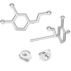 925-Sterling Silber Ohrstecker Dopamin Chemische Formel Ohrringe für Frauen - Schön Schmuck Für Damen mit Geschenkbox von Panda-Jewellery