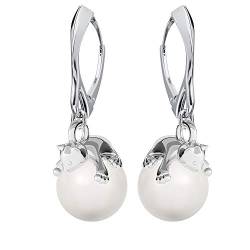 Ohrringe Silber 925 Hängend - Ohrringe Hängend mit Perlen und Katze - Wählen Sie elegante Schmuck für Sie - Wetten Sie Auf Silber Ohrringe Damen von Panda-Jewellery