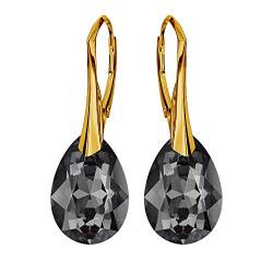 Ohrringe Silber 925 Hängend - Vergoldete Ohrringe Hängend mit Kristallen - Wählen Sie Schmuck für Sie - Wetten Sie Auf Silber Ohrringe Damen in Form eines Tropfes von Panda-Jewellery