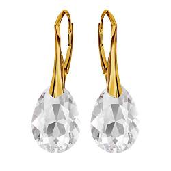 Ohrringe Silber 925 Hängend - Vergoldete Ohrringe Hängend mit Kristallen - Wählen Sie Schmuck für Sie - Wetten Sie Auf Silber Ohrringe Damen in Form eines Tropfes von Panda-Jewellery