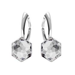 Ohrringe Silber 925 Hängend für Damen - Ohrringe Hängend mit Kristallen Hexagon - Schmuck für Sie - Silber Ohrringe Mädchen Ein Geschenk für eine Frau Handmade: Ohrringe von Panda-Jewellery