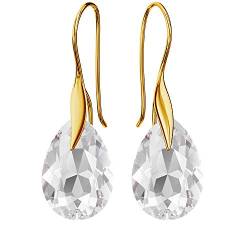 Panda-Jewellery Ohrringe Silber 925 Hängend - Vergoldete Ohrringe Hängend mit Kristallen - Wählen Sie Schmuck für Sie - Wetten Sie Auf Silber Ohrringe Damen in Form eines Tropfes von Panda-Jewellery