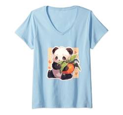 Damen Panda Pandas Pandabären Baby Panda Tiere Pandabären Pandas T-Shirt mit V-Ausschnitt von Panda Panda Bär Pandabär