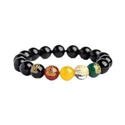 PandaXun Naturstein-Perlenarmband, Feng Shui-Armband, Stressabbau, Angst, 7 Chakren, Schmuck, Geschenk für Männer und Frauen, Valentinstag, Freundschaft, Stein, Kein Edelstein von PandaXun