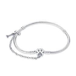 Pandach Armband Damen 925 Sterling Silber, Armbänder Moments Schlangen-Gliederarmband Armkette Valentinstag Muttertag Geburtstags Weihnachten Geschenk für Frauen Freundin Mama von Pandach