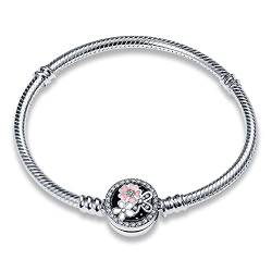 Pandach Armband Damen 925 Sterling Silber, Armbänder Moments Schlangen-Gliederarmband Armkette Valentinstag Muttertag Geburtstags Weihnachten Geschenk für Frauen Freundin Mama von Pandach