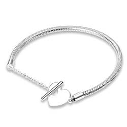 Pandach Armband Damen 925 Sterling Silber, Armbänder Moments Schlangen-Gliederarmband Armkette Valentinstag Muttertag Geburtstags Weihnachten Geschenk für Frauen Freundin Mama von Pandach