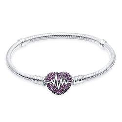 Pandach Armband Damen 925 Sterling Silber, Armbänder Moments Schlangen-Gliederarmband Armkette Valentinstag Muttertag Geburtstags Weihnachten Geschenk für Frauen Freundin Mama von Pandach