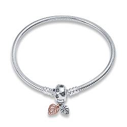 Pandach Armband Damen 925 Sterling Silber, Armbänder Moments Schlangen-Gliederarmband Armkette Valentinstag Muttertag Geburtstags Weihnachten Geschenk für Frauen Freundin Mama von Pandach