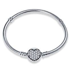 Pandach Armband Damen 925 Sterling Silber, Armbänder Moments Schlangen-Gliederarmband Armkette Valentinstag Muttertag Geburtstags Weihnachten Geschenk für Frauen Freundin Mama von Pandach