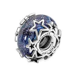 PANDORA Charm Murano-Glas Moments "Sterne" Silber, blau 790015C00 von Pandora