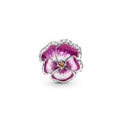 PANDORA MOMENTS Charm "Pinkes Garten-Stiefmütterchen Blume" Silber 790777C01 von Pandora