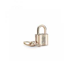 PANDORA ROSE Charm-Anhänger "Vorhängeschloss mit Schlüssel" Silber, 14k rosévergoldet, Zirkonia 780088C01 von Pandora