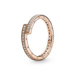 PANDORA ROSÉ Ring "funkelnder Ring" rosévergoldet, Zirkonia 189491C01 54 von Pandora