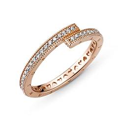PANDORA ROSÉ Ring "funkelnder Ring" rosévergoldet, Zirkonia 189491C01 56 von Pandora