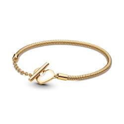 PANDORA SHINE Armband Moments "Gravierbares Herz" T-Verschluss, 14k gelbvergoldet 569285C00 18 cm von Pandora