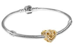 Pandora 41746 Damen-Armband Silber 925 Verschlungenes Herz Goldfarben von Pandora