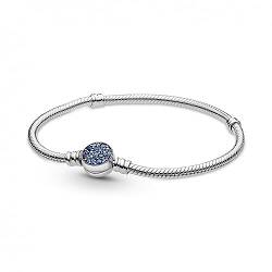 Pandora Armband "Blaue Scheibe" Silber mit blauem Kristall 599288C01 von Pandora