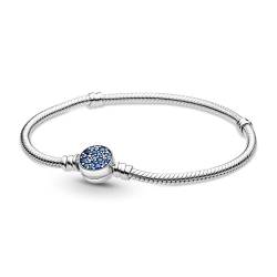 Pandora Armband "Blaue Scheibe" Silber mit blauem Kristall 599288C01 von Pandora