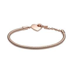 Pandora Armband Moments "Gravierbares Herz" T-Verschluss 14k rosévergoldet 589285C00 20 cm von Pandora