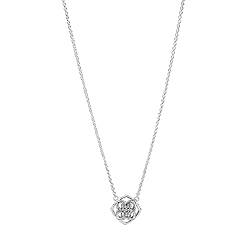 Pandora Rosenblüten Halskette aus Sterling Silber mit Zirkonia, Größe: 45, 399370C01-45 von Pandora