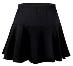 Kinder Mädchen Röcke Tanz Tennis Athletic Workout Skort Plain Casual Flippy Flared Mini Skirt Stretch High Waist School Skater Skort Schwarz 11-12 Jahre von Panegy