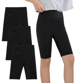 Mädchen Active Shorts Soft Stretchy Casual Dancing Wear 3 Pack Elastic High Waist Biker Tights Comfy Breathable Cycling Shorts 11-12 Jahre von Panegy