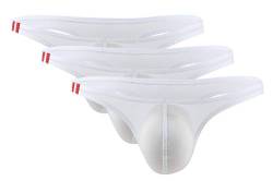 Panegy 3er Pack Herren Slips Thong G-String Sexy Low Rise Tanga Ultra Dünn Eisseide Unterhose von Panegy