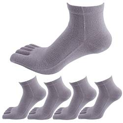 Panegy 5 Paar Unisex Atmungsaktiv Zehensocken für Sports und Freizeit, geeignet für Zehenschuhe, für Damen und Herren, aus Baumwolle(85%) und Spandex - Grau von Panegy