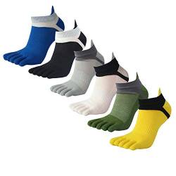 Panegy 6 Paar Herren Zehensocken Baumwolle Sneaker Socken Kurz Atmungsaktiv Sport Socken Laufsocken von Panegy