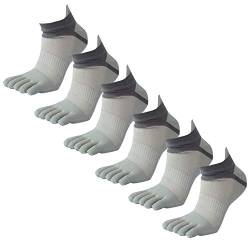 Panegy 6 Paar Männer Sneaker Socken Baumwolle Mesh Zehensocken Fünf Finger Socken Sportsocken von Panegy