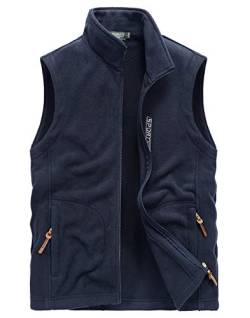 Panegy Ärmellos Jacke Softshell Weste Herren Jungen Winter Sportfleeceshirt Anti-Pilling Stehkragen Fleece Vest Blau - EU-Größe 56-58 von Panegy