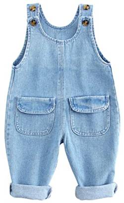 Panegy Baby Mädchen Junge Jean Latzhose Kleinkind Slim Cute Denim Jumper Sleeveless Adjustable Trousers Washed Cotton Denim 18-24 Monate von Panegy