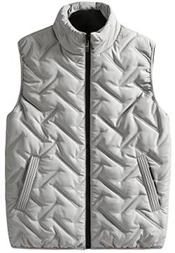 Panegy Herren Ärmellose Weste für Herbst und Winter, Steppweste für Outdoor Camping, Winddicht Grau Etikett Größe 4XL/ EU M von Panegy