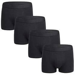 Panegy Herren Baumwolle Boxer Shorts Basic Retroshorts Jungen Alltag Unterhose Stretchy Underwear Hersteller S/DE Größe XXS-Stil B-Schwarz von Panegy