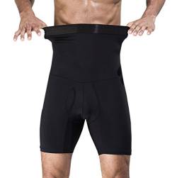 Panegy Herren Body Shaper Figurformende Unterwäsche Boxershorts mit Bauchweg Effekt Sport Training Funktionsunterwäsche Schwarz XL von Panegy