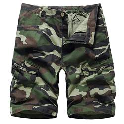 Panegy Herren Cargo Shorts Sommer Hose Kurz Vintage Cargohose mit Vielen Taschen Camouflage A Größe 32 von Panegy